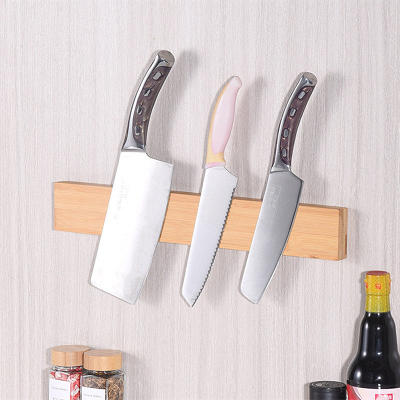 Wall-Mounted Magnetic Knife Holder for Safe Storage