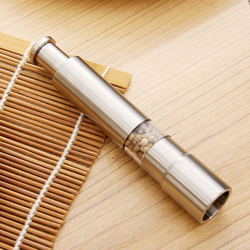 Thumb‑Press Black Pepper Grinder – Stainless Steel 201