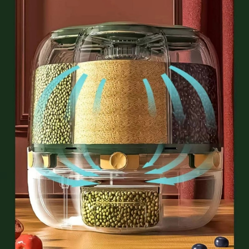 360° Rotating Cereal & Grain Dispenser – Airtight Organizer