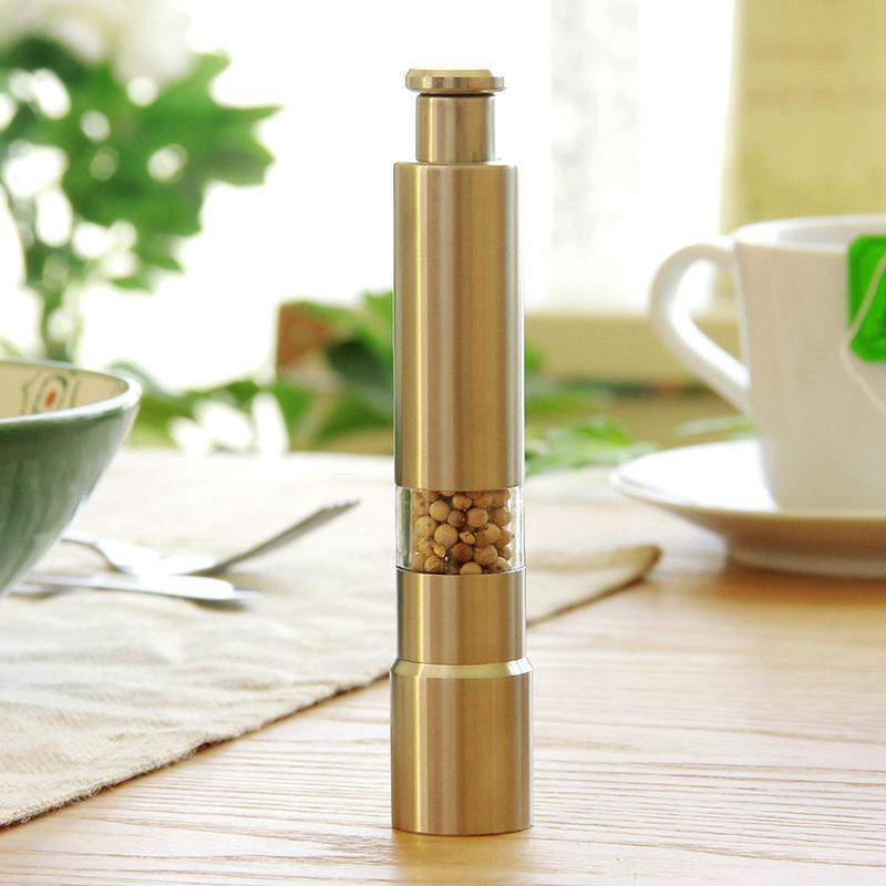 Thumb‑Press Black Pepper Grinder – Stainless Steel 201