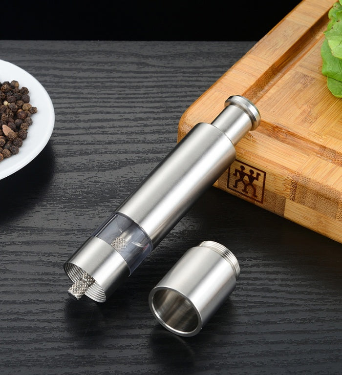 Thumb‑Press Black Pepper Grinder – Stainless Steel 201