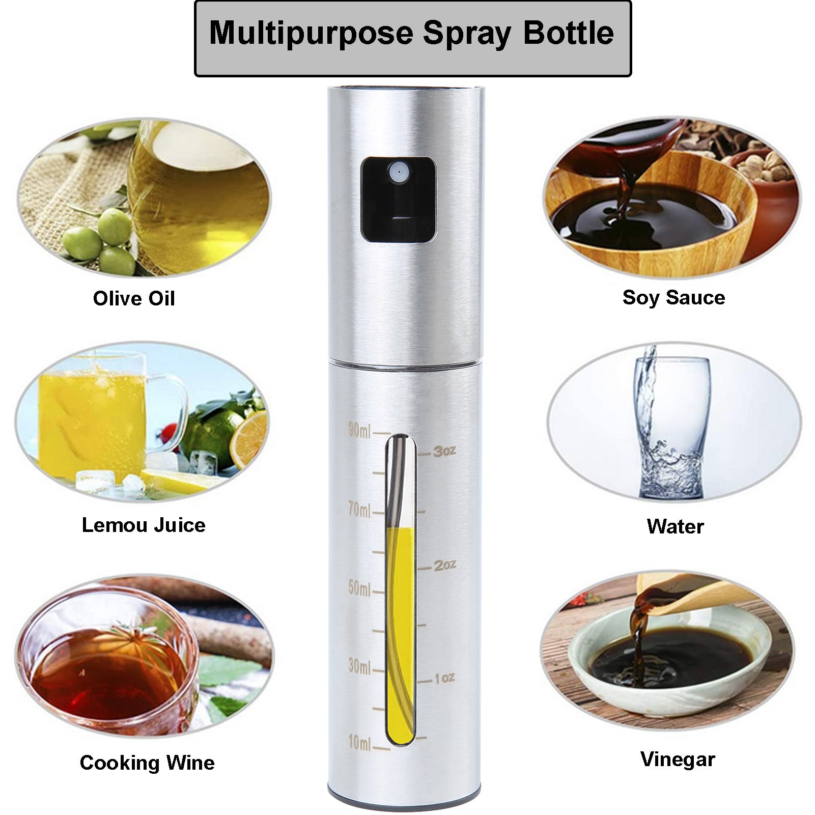 Stainless Steel Oil Mister for Healthy Cooking - 100ml
