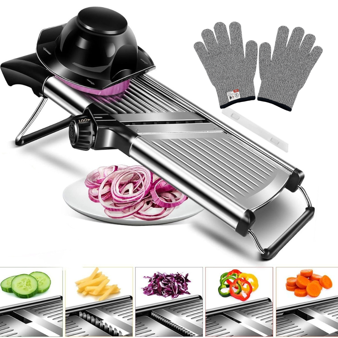 All-in-One Kitchen Slicer & Mandoline with Safety Gloves