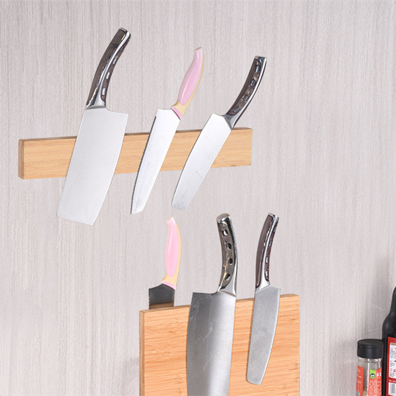 Wall-Mounted Magnetic Knife Holder for Safe Storage
