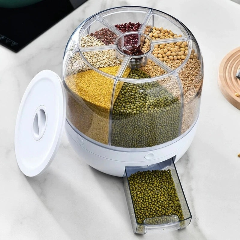 360° Rotating Cereal & Grain Dispenser – Airtight Organizer