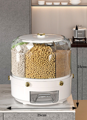 360° Rotating Cereal & Grain Dispenser – Airtight Organizer
